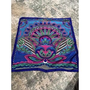 Vintage Silken Polyester Women's Scarf Colorful 29x29